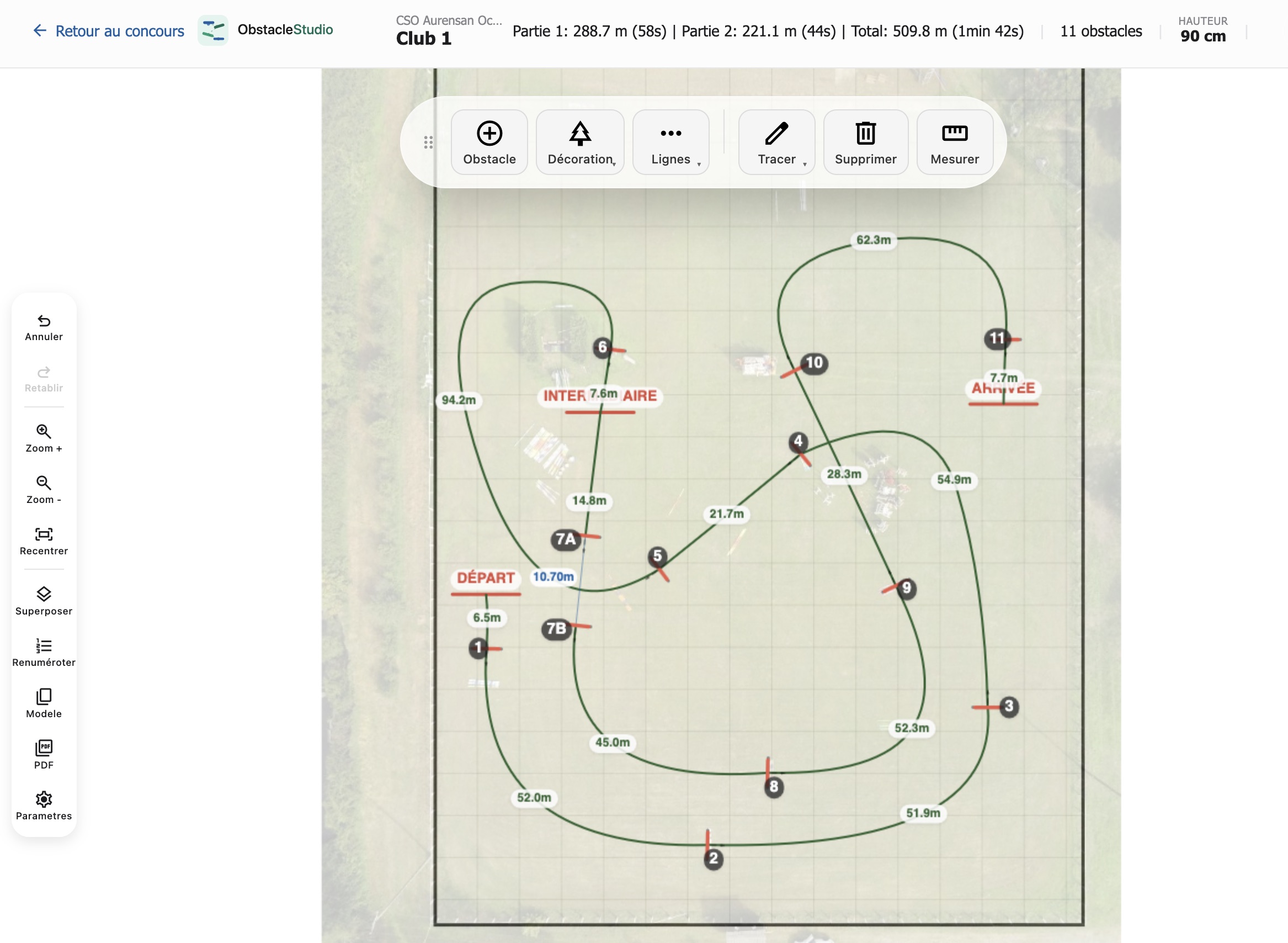 Springparcours plattegrond