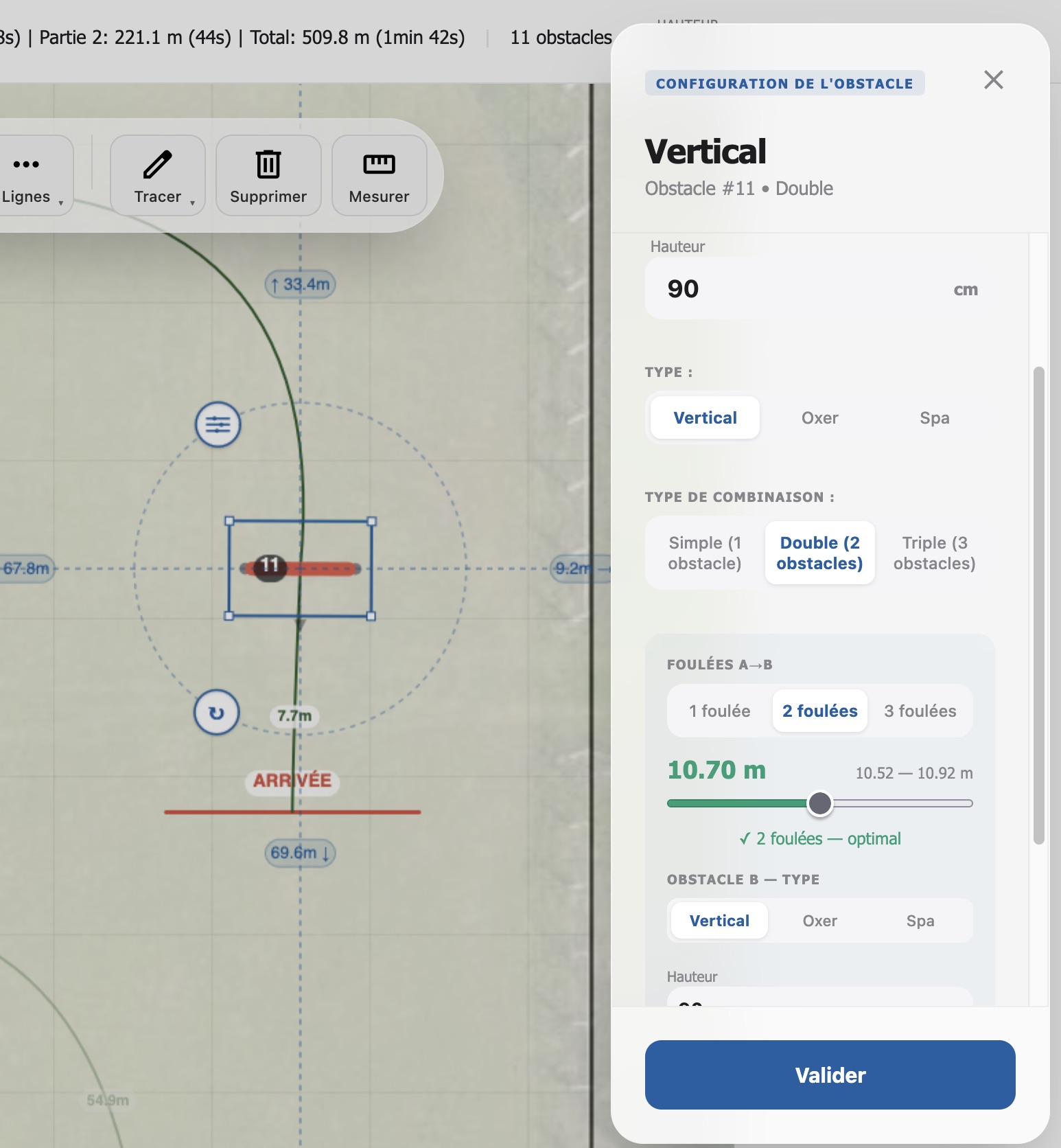 Professioneel springconcours parcours